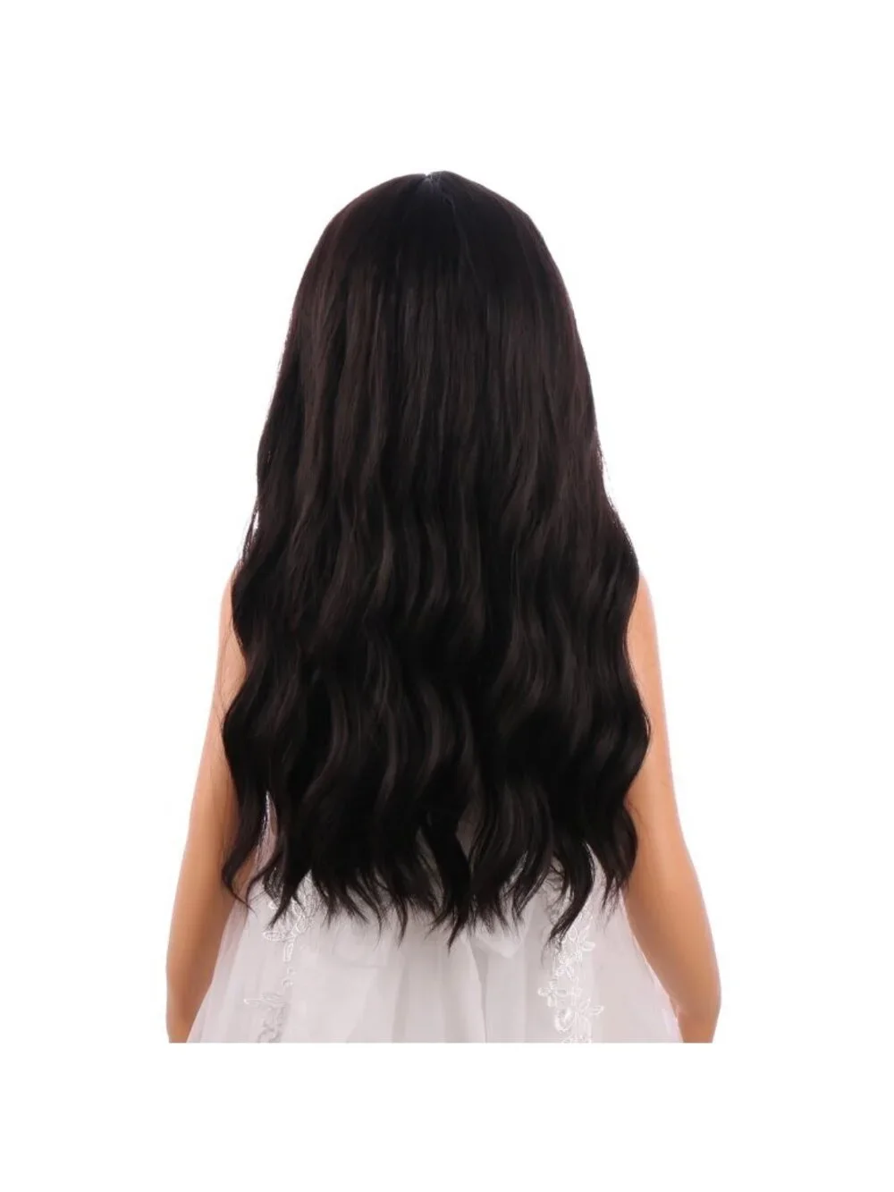 Women's Black Long Wavy Wig For Girls Wavy Curly Synthetic Halloween Hair